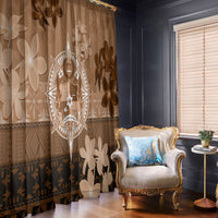 Tonga Emancipation Day Window Curtain Tongan Kupesi Ngatu Pattern Vintage Style LT05 - Polynesian Pride