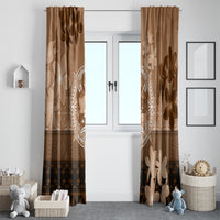 Tonga Emancipation Day Window Curtain Tongan Kupesi Ngatu Pattern Vintage Style LT05 - Polynesian Pride