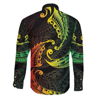 AAPI Heritage Month Family Matching Long Sleeve Bodycon Dress and Hawaiian Shirt Kanaka Maoli Polynesian Tribal Wave