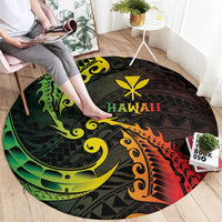 AAPI Heritage Month Round Carpet Kanaka Maoli Polynesian Tribal Wave