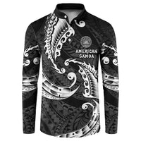 AAPI Heritage Month Button Sweatshirt American Samoa Polynesian Tribal Wave