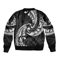 AAPI Heritage Month Sleeve Zip Bomber Jacket American Samoa Polynesian Tribal Wave LT05 - Polynesian Pride