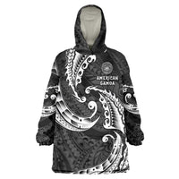 AAPI Heritage Month Wearable Blanket Hoodie American Samoa Polynesian Tribal Wave