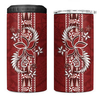 Tonga Language Week 4 in 1 Can Cooler Tumbler Malo e Lelei Kupesi Ngatu Pattern