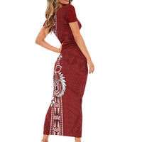 Tonga Language Week Family Matching Short Sleeve Bodycon Dress and Hawaiian Shirt Malo e Lelei Kupesi Ngatu Pattern LT05 - Polynesian Pride