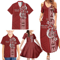 Tonga Language Week Family Matching Summer Maxi Dress and Hawaiian Shirt Malo e Lelei Kupesi Ngatu Pattern LT05 - Polynesian Pride