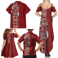 Tonga Language Week Family Matching Summer Maxi Dress and Hawaiian Shirt Malo e Lelei Kupesi Ngatu Pattern LT05 - Polynesian Pride