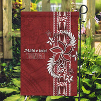 Tonga Language Week Garden Flag Malo e Lelei Kupesi Ngatu Pattern LT05 Garden Flag Red - Polynesian Pride