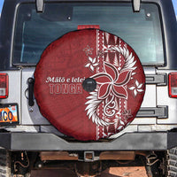 Tonga Language Week Spare Tire Cover Malo e Lelei Kupesi Ngatu Pattern LT05 Red - Polynesian Pride