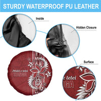 Tonga Language Week Spare Tire Cover Malo e Lelei Kupesi Ngatu Pattern LT05 - Polynesian Pride