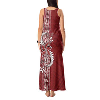 Tonga Language Week Tank Maxi Dress Malo e Lelei Kupesi Ngatu Pattern LT05 - Polynesian Pride