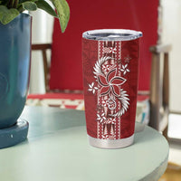 Tonga Language Week Tumbler Cup Malo e Lelei Kupesi Ngatu Pattern LT05 - Polynesian Pride
