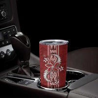 Tonga Language Week Tumbler Cup Malo e Lelei Kupesi Ngatu Pattern LT05 - Polynesian Pride