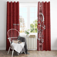 Tonga Language Week Window Curtain Malo e Lelei Kupesi Ngatu Pattern LT05 - Polynesian Pride