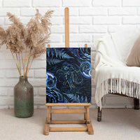 Aotearoa New Zealand Octopus Canvas Wall Art Silver Fern Maori Pattern LT05 - Polynesian Pride