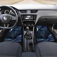 Aotearoa New Zealand Octopus Car Mats Silver Fern Maori Pattern LT05 Set 2pcs - Front Blue - Polynesian Pride