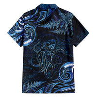 Aotearoa New Zealand Octopus Family Matching Tank Maxi Dress and Hawaiian Shirt Silver Fern Maori Pattern LT05 - Polynesian Pride