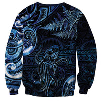 Aotearoa New Zealand Octopus Sweatshirt Silver Fern Maori Pattern LT05 - Polynesian Pride