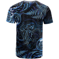 Aotearoa New Zealand Octopus T Shirt Silver Fern Maori Pattern