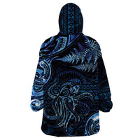 Aotearoa New Zealand Octopus Wearable Blanket Hoodie Silver Fern Maori Pattern LT05 - Polynesian Pride