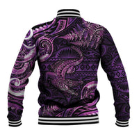 Aotearoa New Zealand Crocodile Baseball Jacket Silver Fern Maori Pattern LT05 - Polynesian Pride