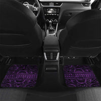 Aotearoa New Zealand Crocodile Car Mats Silver Fern Maori Pattern LT05 Set 2pcs - Back Purple - Polynesian Pride