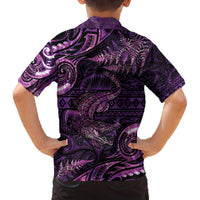 Aotearoa New Zealand Crocodile Family Matching Off The Shoulder Long Sleeve Dress and Hawaiian Shirt Silver Fern Maori Pattern