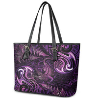 Aotearoa New Zealand Crocodile Leather Tote Bag Silver Fern Maori Pattern LT05 - Polynesian Pride