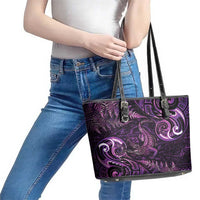 Aotearoa New Zealand Crocodile Leather Tote Bag Silver Fern Maori Pattern LT05 - Polynesian Pride