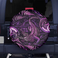 Aotearoa New Zealand Crocodile Spare Tire Cover Silver Fern Maori Pattern LT05 - Polynesian Pride