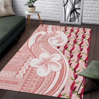 Samoa Teuila Area Rug Pink Samoan Siapo Motifs