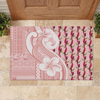 Samoa Teuila Rubber Doormat Pink Samoan Siapo Motifs