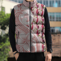 Samoa Teuila Sleeveless Puffer Jacket Pink Samoan Siapo Motifs