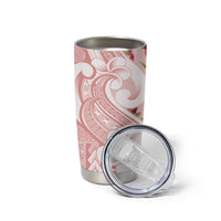 Samoa Teuila Tumbler Cup Pink Samoan Siapo Motifs