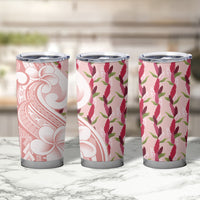 Samoa Teuila Tumbler Cup Pink Samoan Siapo Motifs
