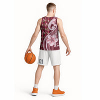 Samoa Teuila Basketball Jersey Maroon Samoan Siapo Motifs