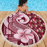 Samoa Teuila Beach Blanket Maroon Samoan Siapo Motifs