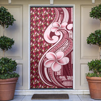 Samoa Teuila Door Cover Maroon Samoan Siapo Motifs