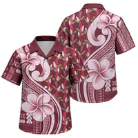 Samoa Teuila Family Matching Off Shoulder Short Dress and Hawaiian Shirt Maroon Samoan Siapo Motifs LT05 Son's Shirt Maroon - Polynesian Pride