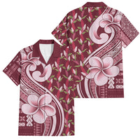 Samoa Teuila Family Matching Summer Maxi Dress and Hawaiian Shirt Maroon Samoan Siapo Motifs LT05 Dad's Shirt - Short Sleeve Maroon - Polynesian Pride