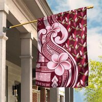 Samoa Teuila Garden Flag Maroon Samoan Siapo Motifs