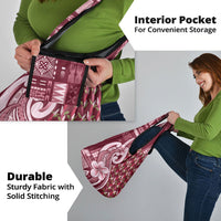 Samoa Teuila Grocery Bag Maroon Samoan Siapo Motifs