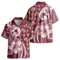 Samoa Teuila Kid Hawaiian Shirt Maroon Samoan Siapo Motifs LT05