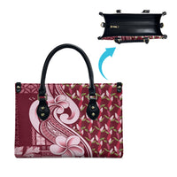 Samoa Teuila Leather Bag Maroon Samoan Siapo Motifs