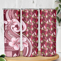Samoa Teuila Skinny Tumbler Maroon Samoan Siapo Motifs