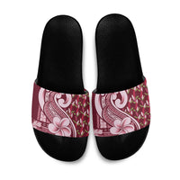 Samoa Teuila Slide Sandals Maroon Samoan Siapo Motifs