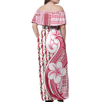 Samoa Teuila Off Shoulder Maxi Dress White Samoan Siapo Motifs