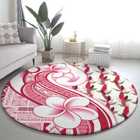 Samoa Teuila Round Carpet White Samoan Siapo Motifs