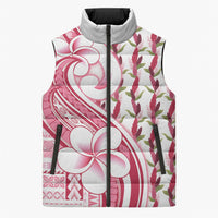 Samoa Teuila Sleeveless Puffer Jacket White Samoan Siapo Motifs