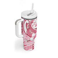 Samoa Teuila Tumbler With Handle White Samoan Siapo Motifs
